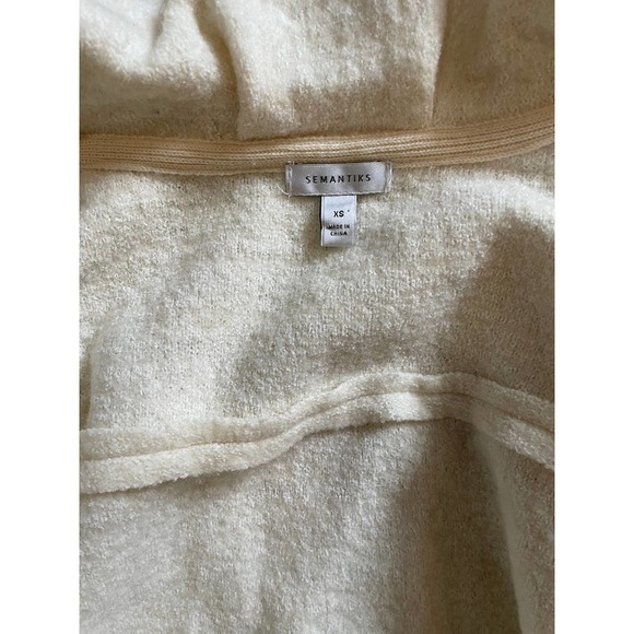 Semantiks Womens Snap Button Sweater Duster 3/4 Sleeve Pockets Size XS Cream - Picture 11 of 13